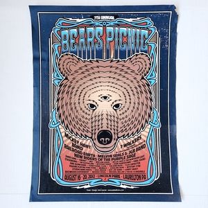 Bears Picnic 2012 Laureton Pa Signed  John Warner Poster JGB NRPS Railroad Earth